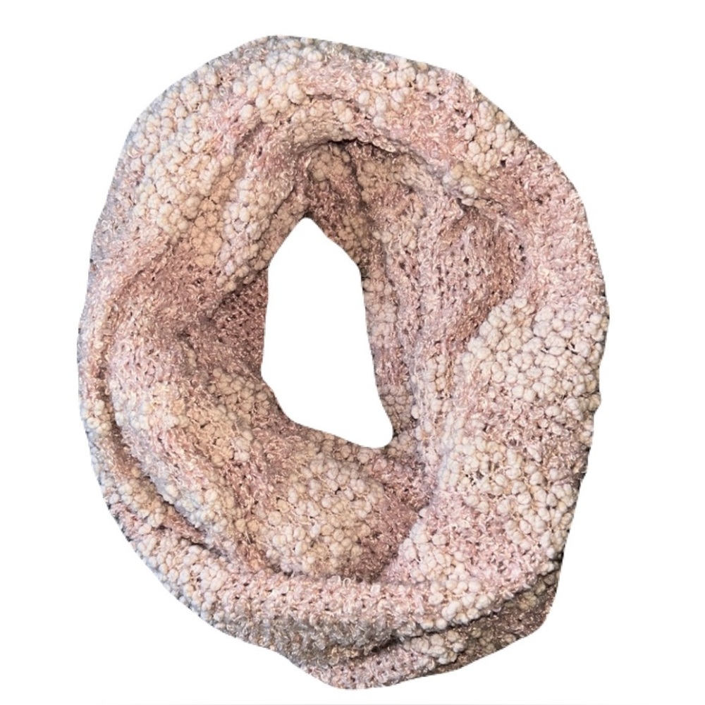 Kimchi Blue Pink and Cream Infinity Scarf Plush Sherpa Texture